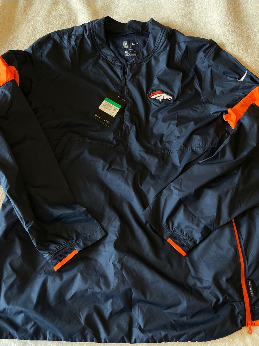 NWT Nike NFL Denver Broncos On-Field Pull Orange & Blue Over Size XL